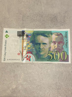 Billet De 500 Francs Pierre Et Marie Curie 1995 / Q 032688342 / Vendu En L’état - 500 F 1994-2000 ''Pierre Et Marie Curie''