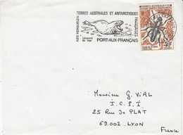 TAAF 1975 Insects 40Fr Used On Cover Ca Port-aux-Fraincais (TAF161E) - FDC