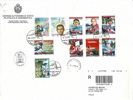 San Marino - 2005- 4 FDC, 14  Issues Of 2005, On Registered Letter High Face Value (40€) - FDC