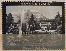 GLARNERLAND, Vignette Dentelée En Noir Et Blanc, Avec Gomme *, Glarus-Parkanlagen, TB.m, TB - Unclassified