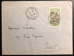 Océanie Lettre 1934 TAHITI Ile De FAKARAVA TUAMOTU Tarif Interieur 60c N°56 Pour PARIS + Transit Daguin Papeete Rare ! - Storia Postale