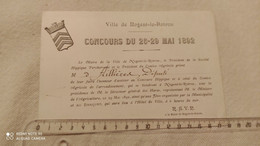 Invitation Nogent Le Rotrou D' Aillières Député Concours Société Hippique Percheronne 1892 - Programme