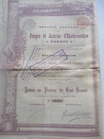 Forges Et Aciéries D'Ekaterinoslaw - Donetz - Action Au Porteur De Cent Francs - 1895 - Russland