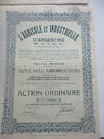 L'Agricole Et Industrielle D'Argentine - Bruxelles - Action Ordinaire - Capital 8 000 000  - 1928 - Agriculture