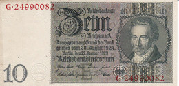 GERMANY 10 Reichsmark 1929 EXF P-180a "free Shipiing Via Registered Air Mail". - 10 Reichsmark