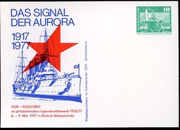 DDR PP16 D2/052 Privat-Postkarte PANZERKREUZER AURORA Rostock 1977 NGK 3,00 € - Postales Privados - Nuevos