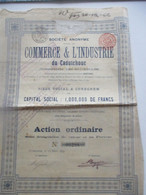 Commerce Et Industrie Du Caoutchouc - Cureghem - Action Ordinaire - Capital 1 000 000  - 1899 - Autres & Non Classés