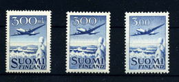 Finlandia (aéreos) Nº 3/4 Y 9. Años 1950-63 - Nuevos
