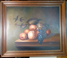 Nature Morte : Pêches, Raisins/ Still Life: Peaches, Grapes, Simon - Olii