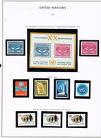 UNITED NATIONS 1965 9V + BLOC - Collections, Lots & Séries