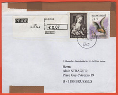BELGIO - BELGIE - BELGIQUE - 2004 - 0,07€ Postage Paid-Port Payé + 1F50 Vierge à L'enfant Jésus + 24F Petit Rhinolophe - - Cartas