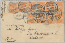 81898 - DENMARK - Postal History - 1 Frm Strips Of 5 + 3  On POSTCARD  1903 - Briefe U. Dokumente