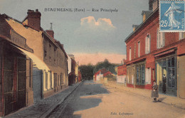 27 - EURE - BEAUMESNIL - 10166 - Rue Principale Vu Sur Boucherie - Beaumesnil