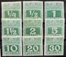 AUSTRIAN LEVANTE 1908 - MNH - ANK 6ax - 14ax (Kreidepapier) - Oriente Austriaco