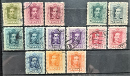 SPAIN 1922-26 - Canceled - Sc# 321, 322, 333, 335, 336, 336a, 336b, 337, 337a, 338, 338a, 340, 341, 341a - Used Stamps