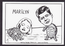 CPM Marilyn Monroe Par Jihel Tirage Limité Signé Numéroté En 30 Ex. John Kennedy Tortue Grenouille - Donne Celebri