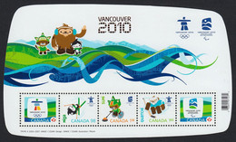 Qt. BRONZE OVERPRINT Souvenir Sheet = 2010 VANCOUVER WINTER OLYMPIC GAMES = Canada 2009 Sc# 2305f - Hiver 2010: Vancouver