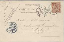 1903- C P A De Briey ( Meurthe Et Moselle ) Affr. 15 C Mouchon Oblie. Conv. Station BRIEY A CONFLANS - Cartas & Documentos