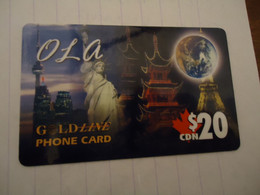 CANADA   PREPAID  CARDS  WORLD HERITAGES   20$   UNITED STATES - Canada