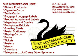 (1 E 29) Australia - WA - Innaloo City Collector Card (black Swan) - Autres & Non Classés