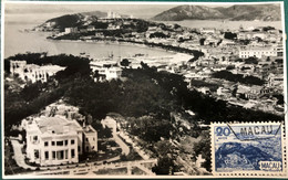 MACAU 1940'S PHOTO PICTURE POST CARD VIEW USED AS MAXIMUM CARD, VERY RARE, ONLY UNDER 100 WERE MADE. - China