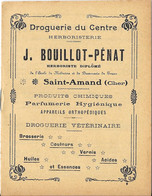 Droguerie Du Centre -Herboristerie - J. BOUILLOT - PÉNAT - Saint-Amand (Cher) Dépôt Peinture  RIPOLIN - Droguerie & Parfumerie