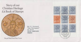 Enveloppe  FDC  1er  Jour   GRANDE  BRETAGNE   Bloc  Feuillet   Carnet   De   Prestige     Série  Courante   1984 - 1981-90 Ediciones Decimales