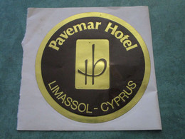 Delcampe - LIMASSOL - Pavemar Hotel (autocollant) - Zypern