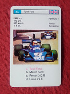 CROMO CARTA NAIPE MINICARTA CARD O SIMIL F1 FORMULA 1 RACE CARS CARRERAS AUTOS PILOTO SCHECKTER TYRELL FORD UK ELF PILOT - Automobile - F1