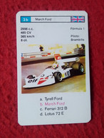 CROMO CARTA NAIPE MINICARTA CARD O SIMIL F1 FORMULA 1 RACE CARS CARRERAS AUTOS PILOTO BRAMBILLA MARCH FORD UK PILOT VER. - Automobile - F1