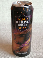 RUSSIA..  ENERGY DRINK   "BLACK WOLF"   CAN..450ml.  WILD BERRY - Cannettes