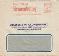 Env Affr Y&T EMA Obl STRASBOURG CRONENBOURG Du 23 XII 1953 BIERE D'ALSACE / KRONENBOURG - Alsace Lorraine