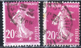 Semeuse - 1924 - 20c Lilas Rose- YT 190   - Variété - Oblitérés