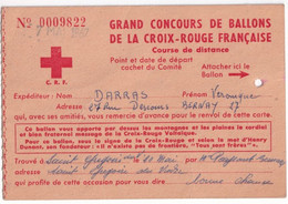 1967 - GRAND CONCOURS DE BALLONS CROIX-ROUGE - CARTE OBLITEREE à ST GEORGES (NIEVRE) => LISIEUX - Rotes Kreuz