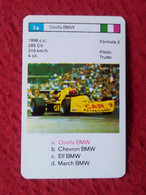 CROMO CARTA NAIPE MINICARTA CARD O SIMIL F2 FORMULA 2 RACE CARS CARRERAS AUTOS PILOTO TRUTTO ITALIA ITALY OSELLA BMW.... - Automobile - F1