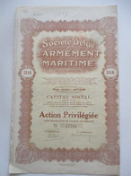 Société Belge D'armement Maritime - Anvers - Action Privilégiée - 1922 - Schiffahrt