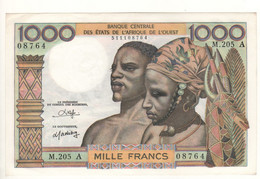 IVORY COAST  1'000 Francs   P103An    WEST AFRICAN STATES  Attractive   (ND  1965) Almost Uncirculated - Ivoorkust