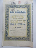 Moniteur Des Intérêts Matériels - Bruxelles - Capital 1 000 000 - Action De 1000 Francs - 1925 - Other & Unclassified