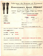 Document Commerciaux : Correspondance : Droguerie : Fabrique De Brosses Et Pinceaux - Paris : André Férault - Droguerie & Parfumerie