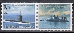 Yugoslavia,75 Years Of Submarining 2003.,stamp-vignette,MNH - Neufs