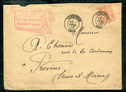 France - Enveloppe Avec Cachet Commerciale De Marcenat, Affranchissement De Carrouges Pour Provins En 1902 - Réf D 74 - 1877-1920: Semi Modern Period