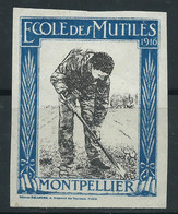 FRANCE VIGNETTE DELANDRE école Des Mutillés De Montpellier 1916 WWI Ww1 Cinderella Poster Stamp - Vignettes Militaires