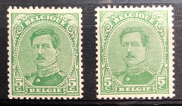 België, 1915, Nr 137, Type 2 En 4, Postfris **, OBP 18€ - 1915-1920 Albert I
