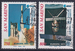 MiNr. 1465 - 1466  San Marino1991, 12. Febr. Europa: Europäische Weltraumfahrt - Europa