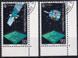 MiNr. 1011 - 1012  Liechtenstein1991, 4. März. Europa: Europäische Weltraumfahrt - Europa