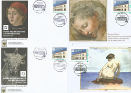 FRANCE FDC  Musée Des Beaux Arts à Besançon  Lot De 2 Cartes Et De 2 Enveloppes  -2018 - 2010-2019