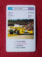 CROMO CARTA NAIPE MINICARTA CARD O SIMIL F2 FORMULA 2 RACE CARS CARRERAS AUTOS PILOTO ERTI CHEVRON BMW UK PILOT VOITURE. - Automobile - F1