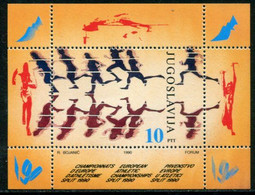 YUGOSLAVIA 1990 European Athletics Championships Block MNH / **.  Michel Block 37 - Ongebruikt