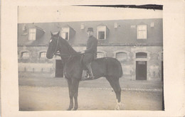 Carte Photo - Soldat à Cheval - 7e Batterie - 4e Régiment D'artillerie - Le Mans - Café Du XXeme Siecle à Mailly Le Camp - Horses