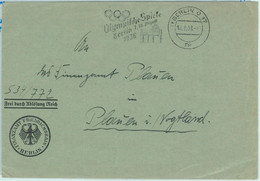 68266 - GERMANY - POSTAL HISTORY - SPECIAL POSTMARK On COVER - 15.5.1936, Olympic Games, Berlin Pp - Sommer 1936: Berlin
